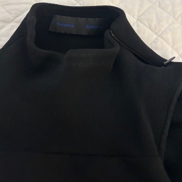 Proenza Schouler Long Navy Dress with Mock Neck and Tiered Skirt - Picture 6 of 7